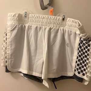 White Running shorts with spandex